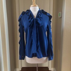 Roberto Cavalli Silk Ruffle Blouse
